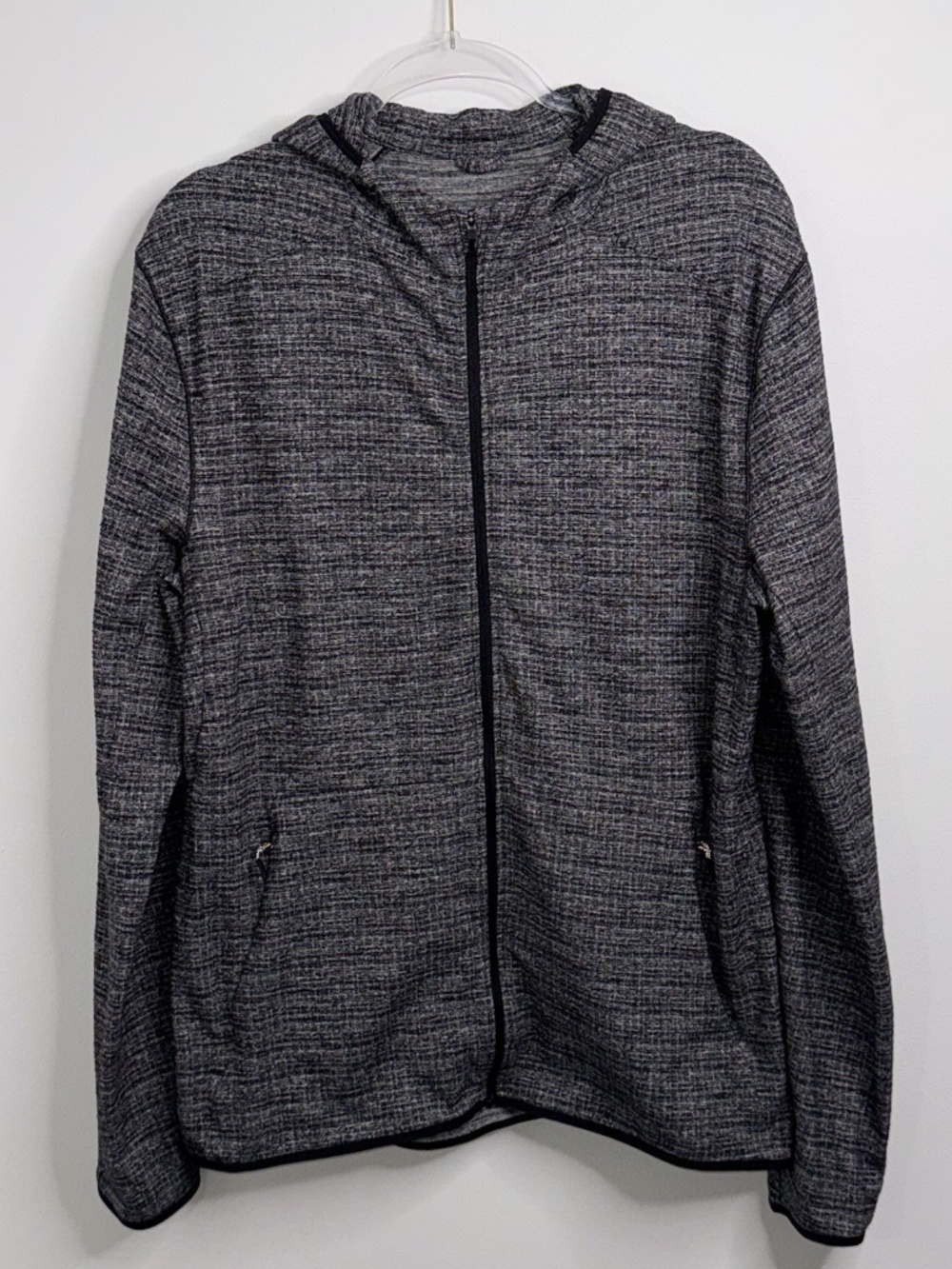 LULULEMON Mens City Sweat Zip Hoodie Sz L Heathered Gray Full Zip Pockets